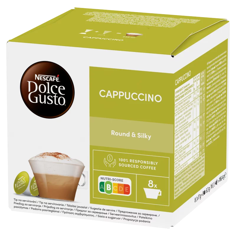 NESCAFÉ Dolce Gusto Cappuccino tej- és kávékapszula cukorral 16 db 186,4 g
