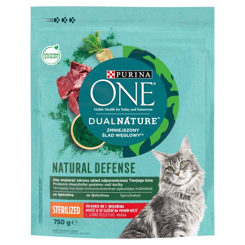 Purina One DualNature Sterilized teljes értékű állateledel macskák számára marhával 750 g