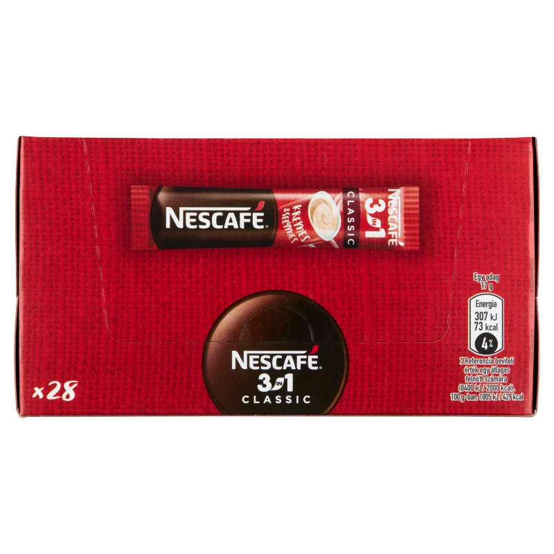 Nescafé 3in1 Classic azonnal oldódó kávéspecialitás 28 x 17 g (476 g)