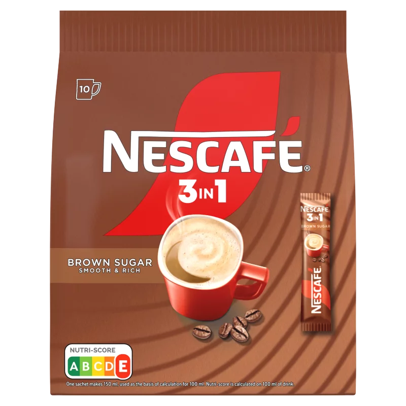 Nescafé 3in1 Brown Sugar azonnal oldódó kávéspecialitás barnacukorral 10 x 16,5 g (165 g)