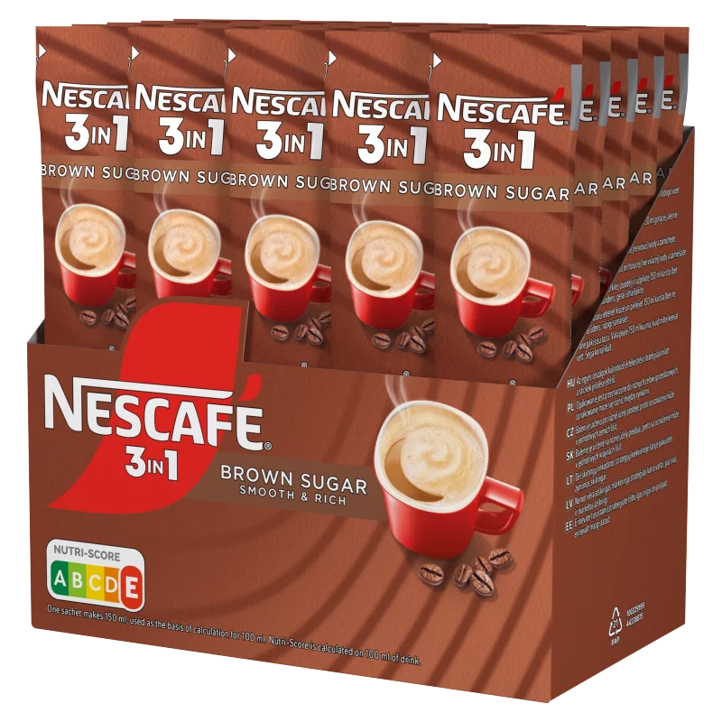 NESCAFÉ 3in1 Brown Sugar azonnal oldódó kávéspecialitás barna cukorral 28 x 16,5 g (462 g)