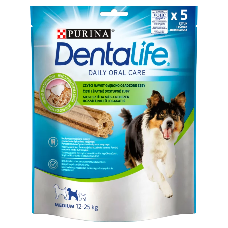 Purina Dentalife Medium jutalomfalat felnőtt kutyák számára 5 db 115 g