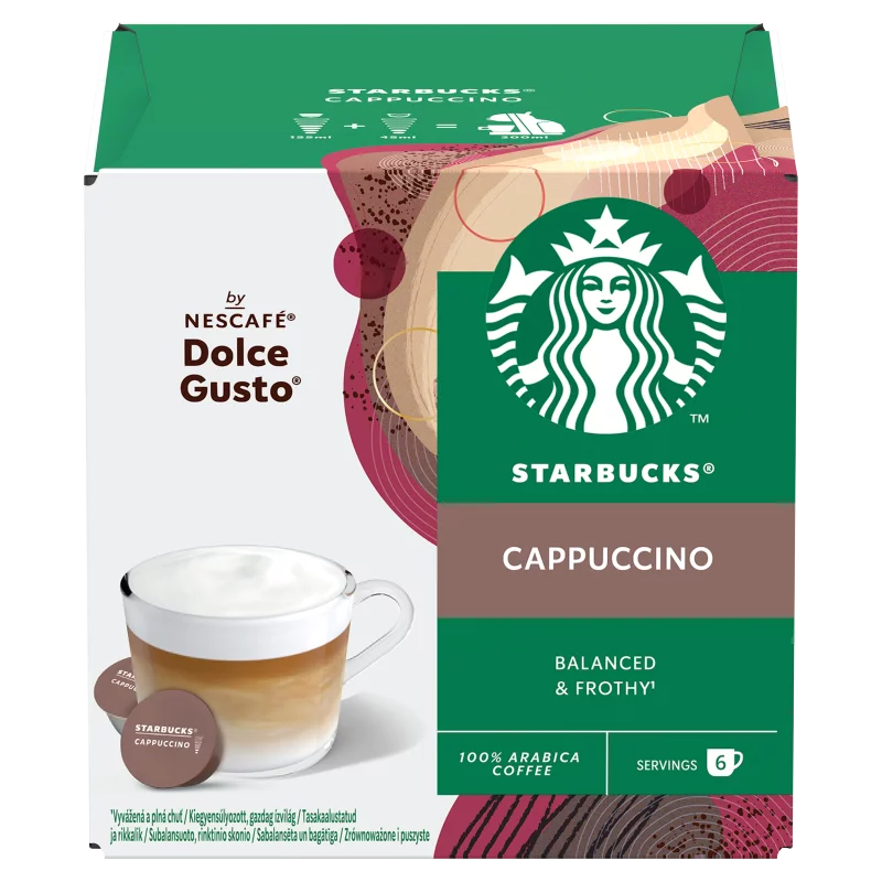 Starbucks by NESCAFÉ Dolce Gusto Cappuccino tej- és kávékapszula 12 db/6 csésze 120 g