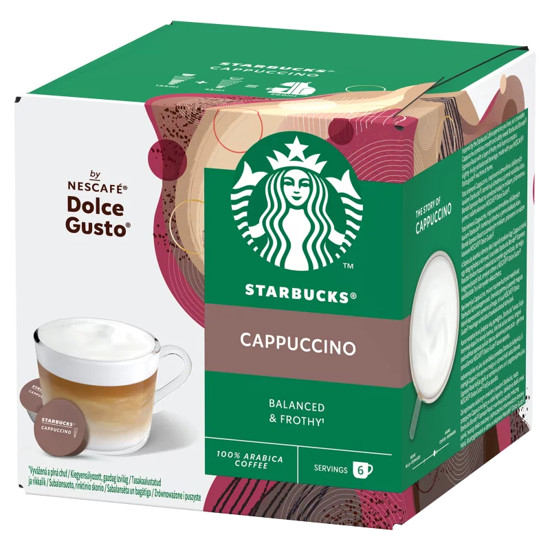 Starbucks by NESCAFÉ Dolce Gusto Cappuccino tej- és kávékapszula 12 db/6 csésze 120 g