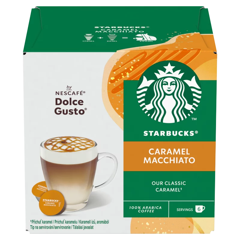 Starbucks by NESCAFÉ Dolce Gusto Caramel Macchiato tej- és kávékapszula 12 db/6 csésze 127,8 g