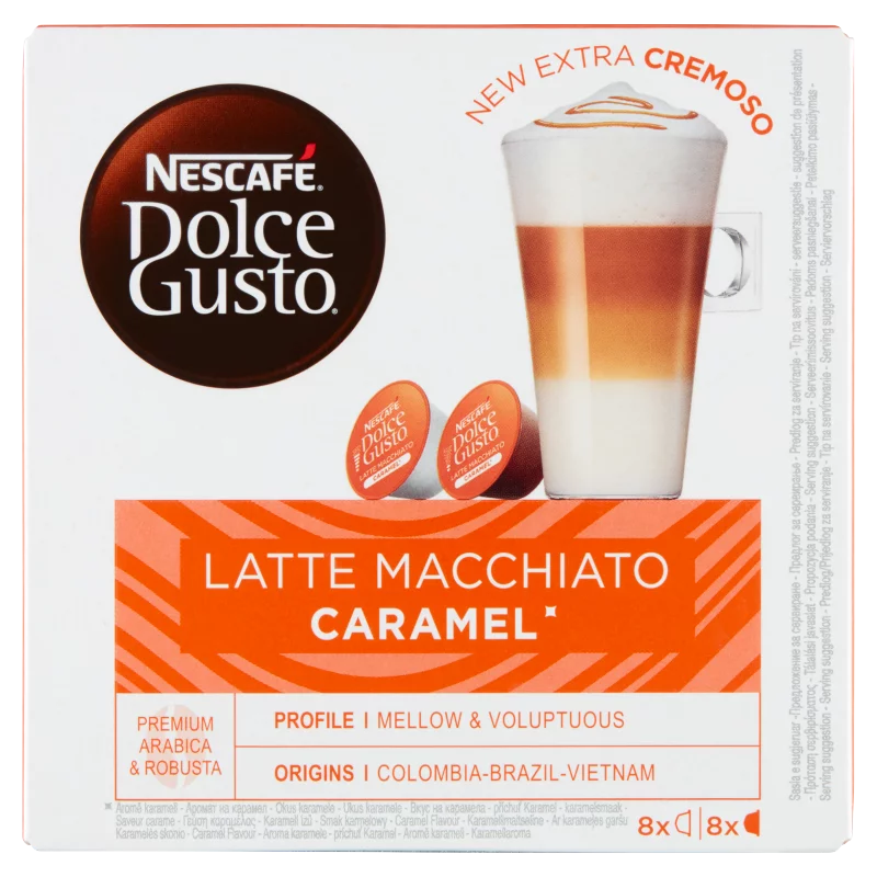 NESCAFÉ Dolce Gusto Latte Macchiato Caramel tej- és kávékapszula 16 db/8 csésze 145,6 g