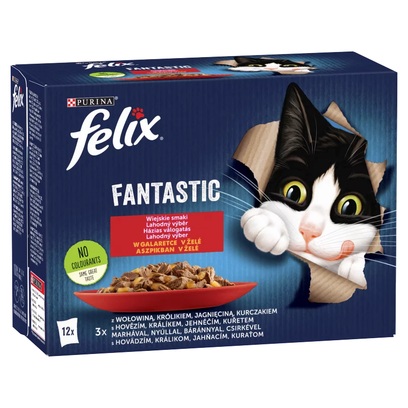 Purina Felix Fantastic házias válogatás aszpikban nedves macskaeledel 12 x 85 g (1,02 kg)