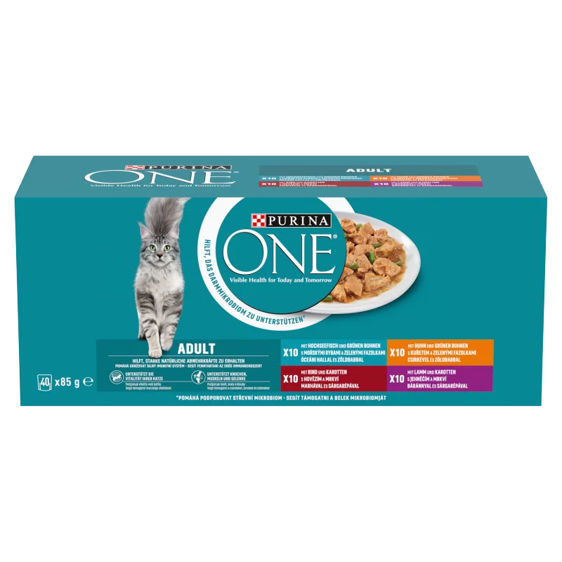 Purina One teljes értékű állateledel felnőtt macskák számára 40 x 85 g (3400 g)