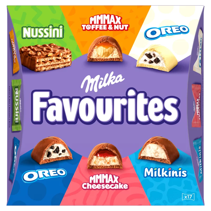 Milka Favourites csokoládé válogatás 17 db 158 g 
