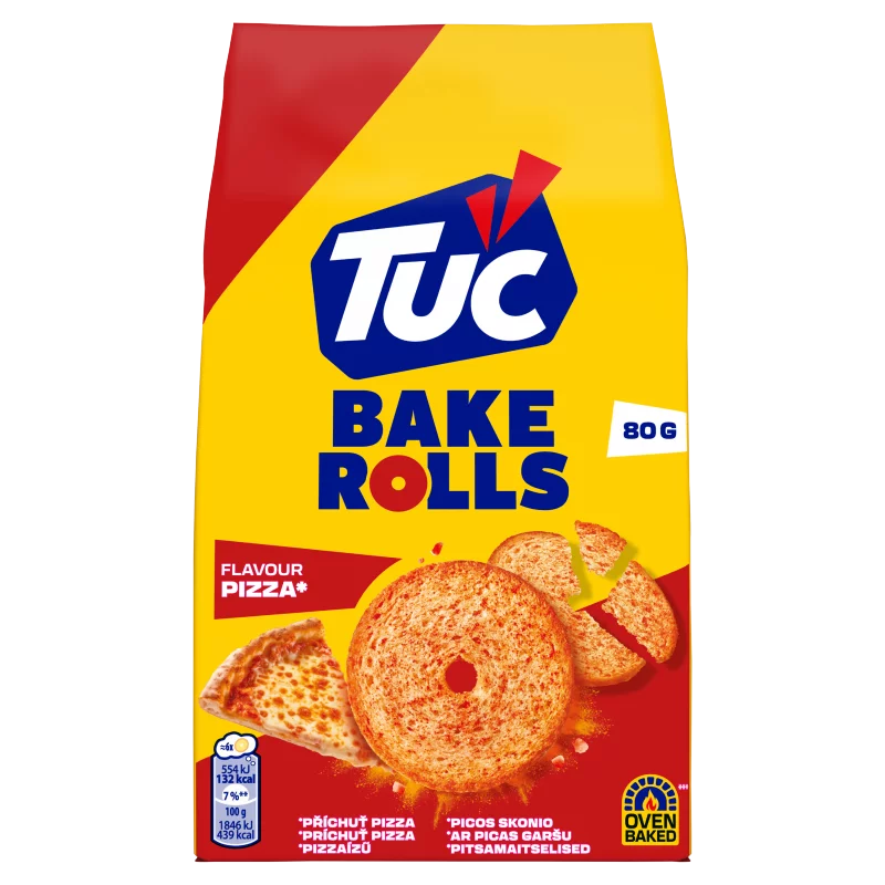 Tuc Bake Rolls pizzaízű kétszersült 80 g