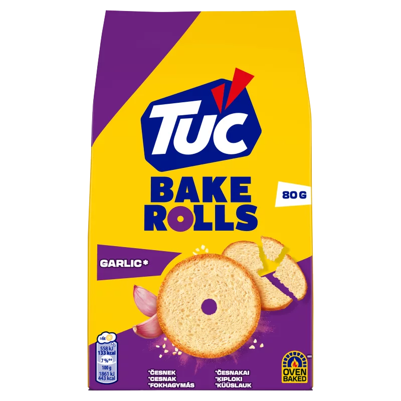 Tuc Bake Rolls fokhagymás kétszersült 80 g