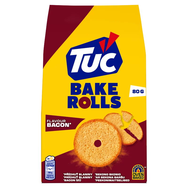 Tuc Bake Rolls bacon ízű kétszersült 80 g