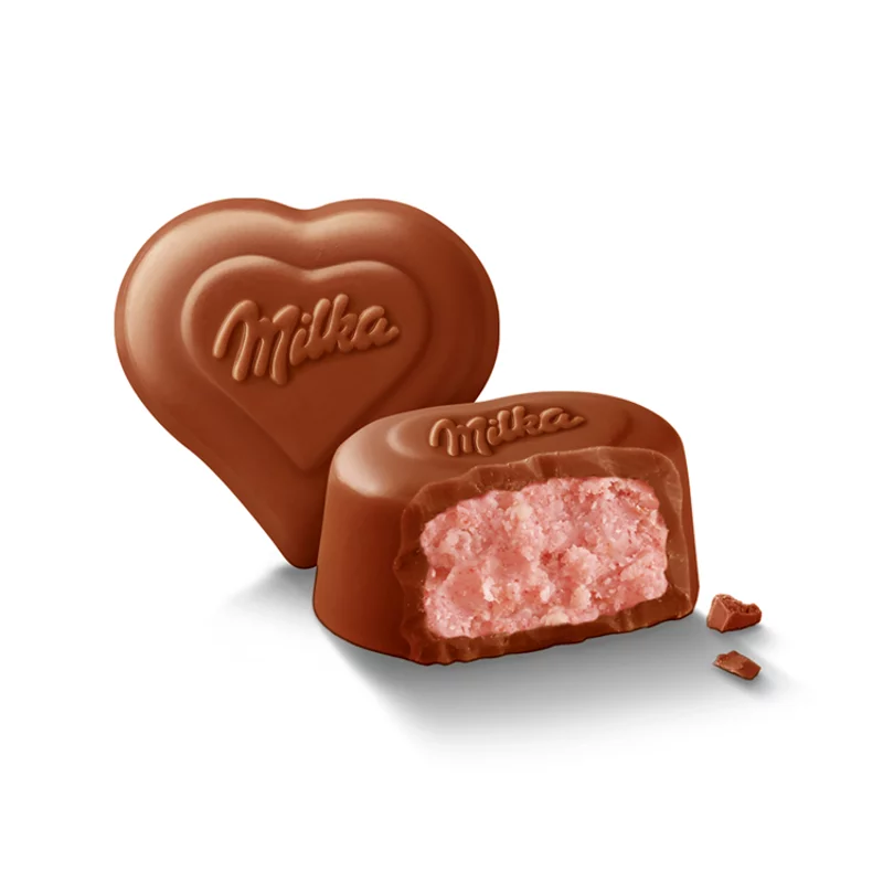 Milka I love Milka alpesi tejcsokoládé praliné epres töltelékkel 20 db 110 g