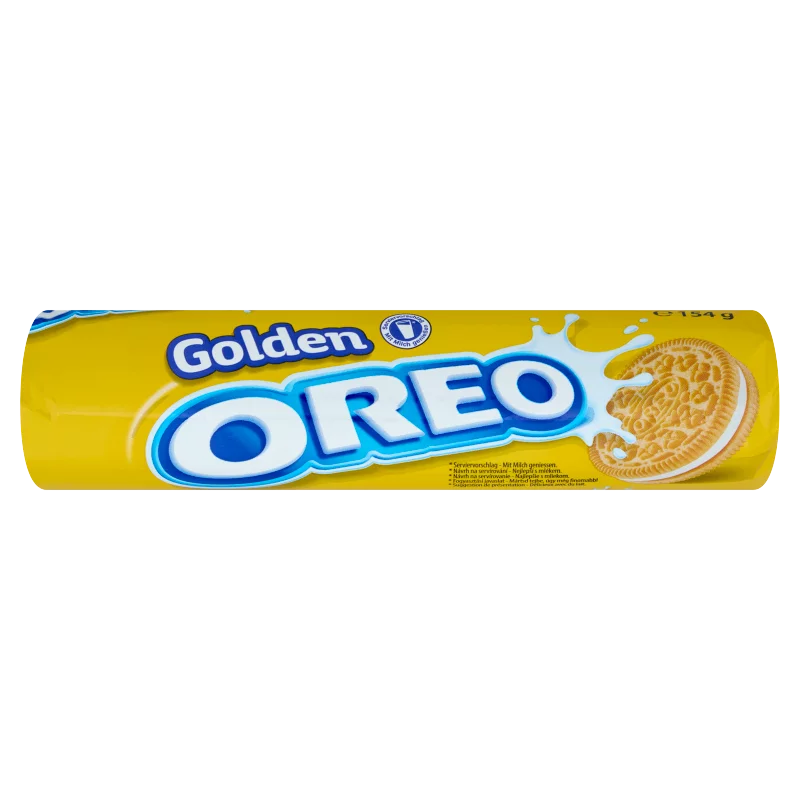 Oreo Golden vaníliaízű töltelékkel töltött keksz 154 g