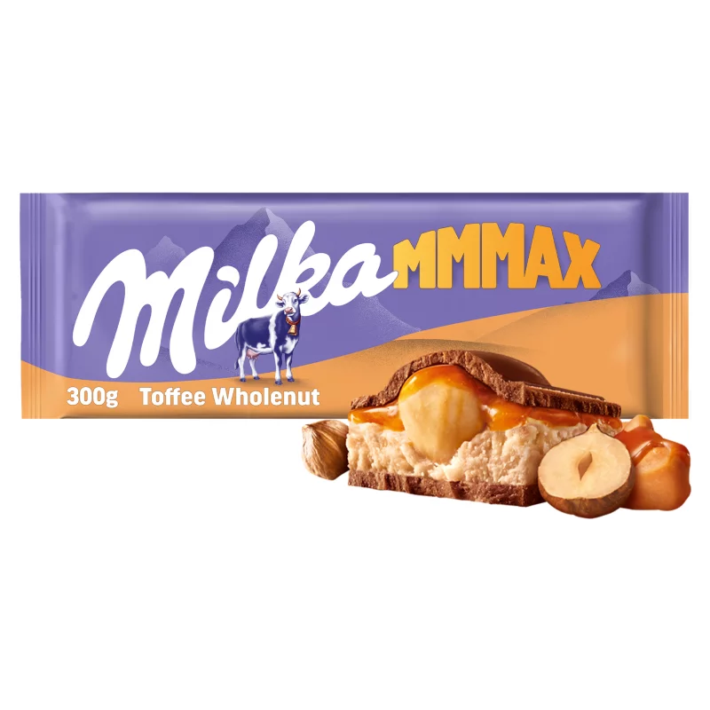 Milka Mmmax alpesi tejcsokoládé karamell ízű tejes krémtöltelékkel 300 g