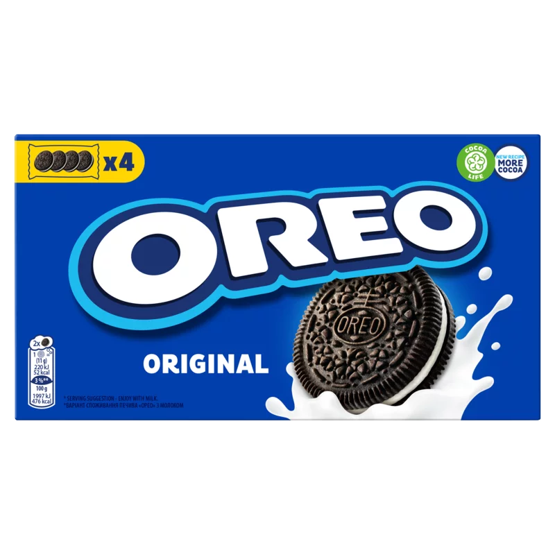 Oreo Original vaníliaízű töltelékkel töltött kakaós keksz 176 g