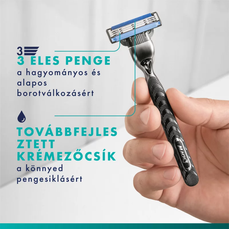 Gillette Mach3 Férfi Borotva, 1 db Gillette 3 Pengés Borotva, Gillette Borotvabetétek