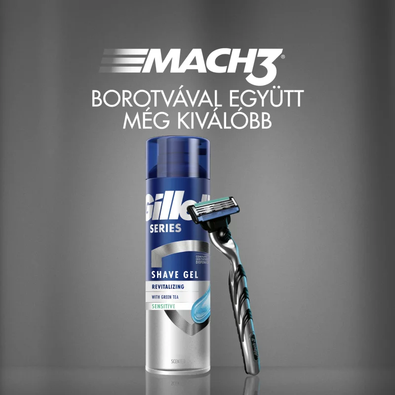Gillette Series Revitalizáló Borotvazselé Zöld Teával, Férfiaknak, 200ml