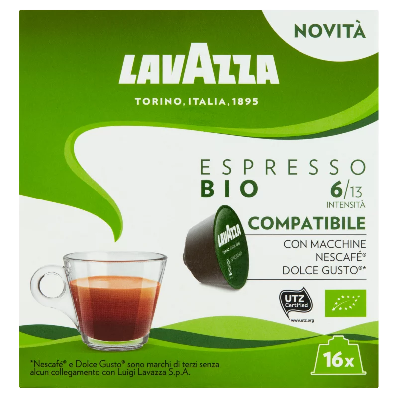 Lavazza Espresso bio őrölt pörkölt kávé kapszulákban 16 x 8 g (128 g)