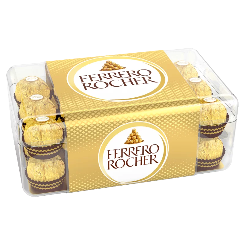 Ferrero Rocher tejcsokoládéval és mogyoródarabkákkal borított ropogós ostya lágy töltelékkel 375 g