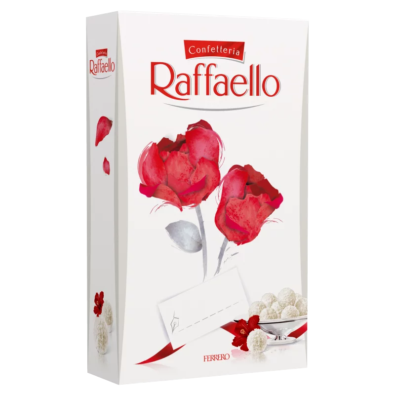 Raffaello ropogós, kókuszos ostyakülönlegesség, belsejében egész szem mandulával 80 g