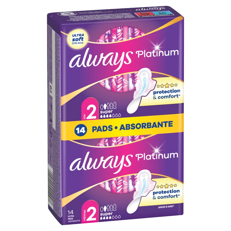 Always Platinum Super Szárnyas Egészségügyi Betét, 14 db