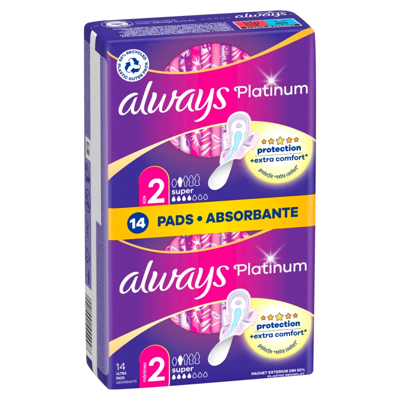Always Platinum Super Szárnyas Egészségügyi Betét, 14 db