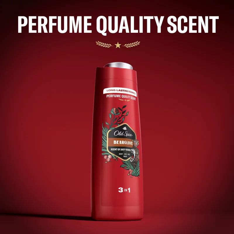 Old Spice Bearglove Férfi Sampon és Tusfürdő, Hosszan Tartó Frissesség, 400 ml