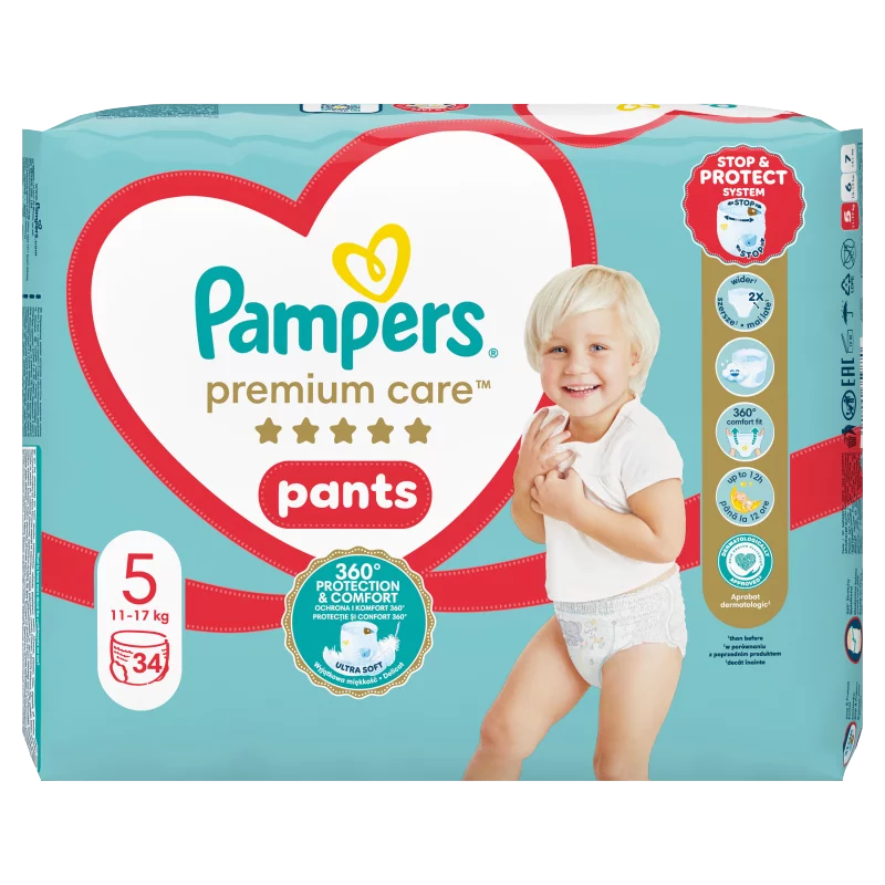 Pampers Premium Care Bugyipelenka, Méret: 5, 34 db, 11kg-17kg