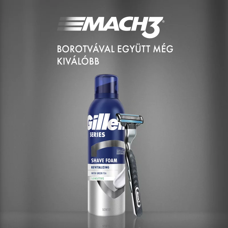 Gillette Series Revitalizáló Borotvahab Zöld Teával, 200ml
