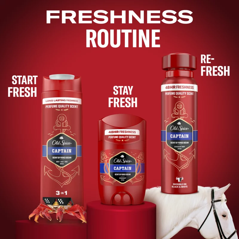 Old Spice Captain Stift Dezodor Férfiaknak, Alumíniummentes, 48 Órás Frissesség, 50 ml