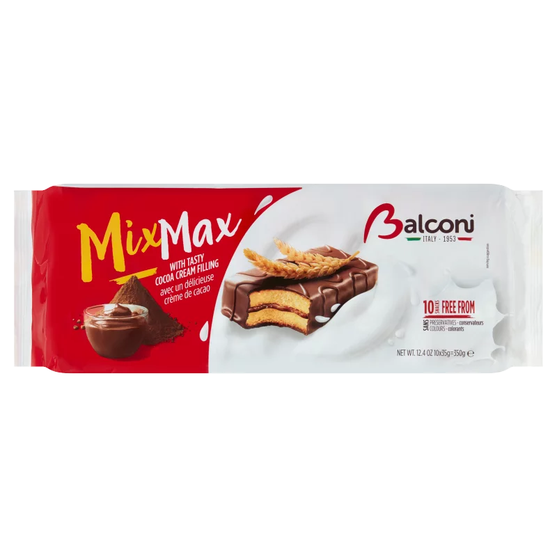 Balconi Mix Max édes sütőipari termék zsírszegény kakaótartalmú bevonattal 10 x 35 g (350 g)