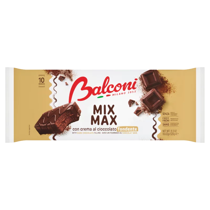 Balconi Mix Max Fondente édes sütőipari termék étcsokoládé krémmel töltve 10 x 32 g (320 g)