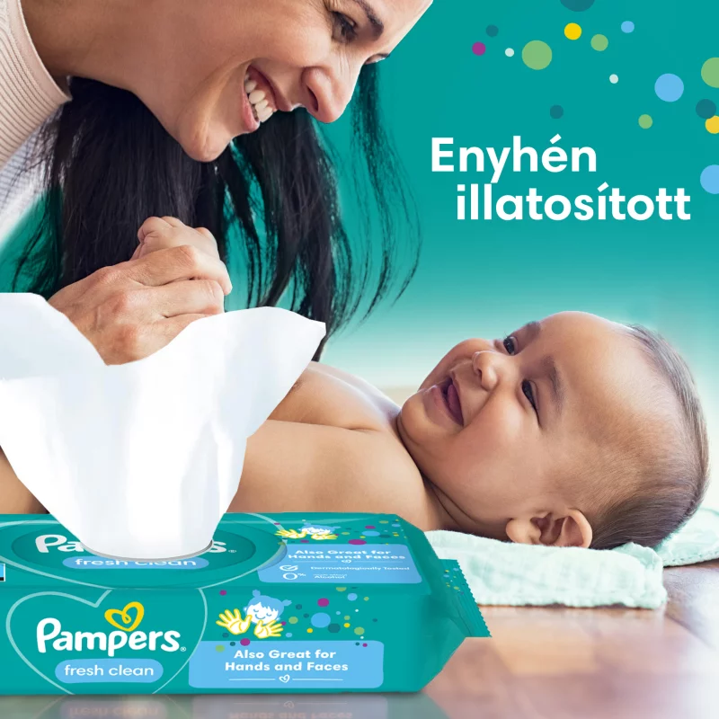 Pampers Fresh Clean Nedves Törlőkendő, 4 csomag = 208 db