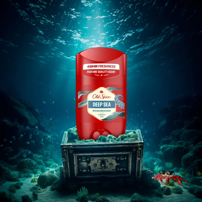 Old Spice Deep Sea Stift Dezodor Férfiaknak, Alumíniummentes, 48 Órás Frissesség,  50 ml