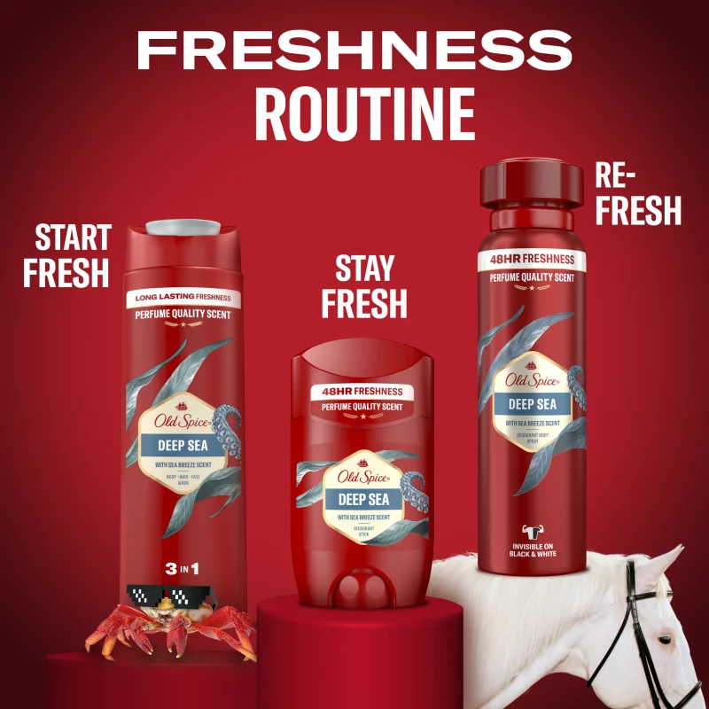 Old Spice Deep Sea Stift Dezodor Férfiaknak, Alumíniummentes, 48 Órás Frissesség,  50 ml