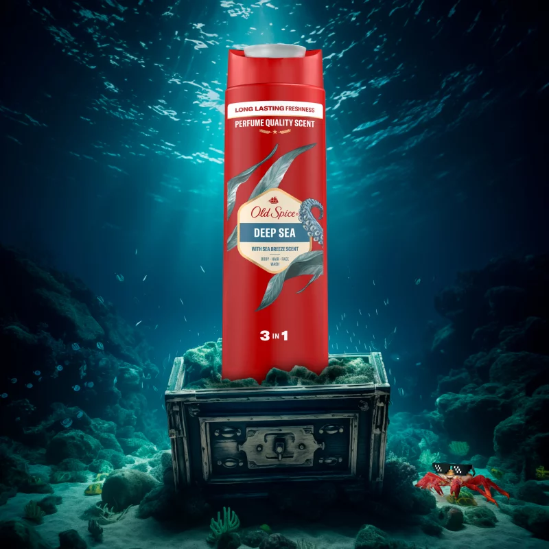 Old Spice Deep Sea Férfi Sampon és Tusfürdő, Hosszan Tartó Frissesség, 400 ml
