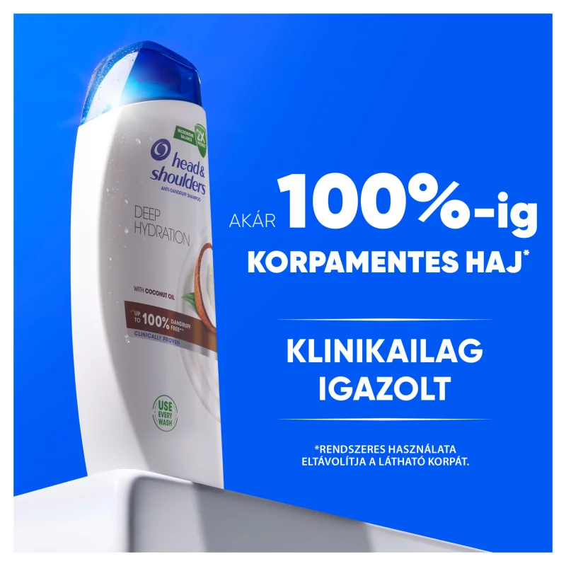 Head & Shoulders Deep Hydration korpa elleni sampon 400ml kókuszolajjal, napi használatra