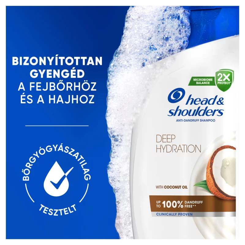 Head & Shoulders Deep Hydration korpa elleni sampon 400ml kókuszolajjal, napi használatra