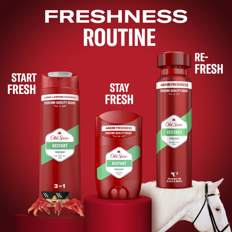 Old Spice Restart Férfi Sampon és Tusfürdő, Hosszan Tartó Frissesség, 400 ml