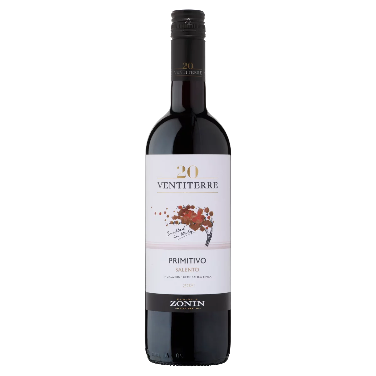 Zonin Ventiterre Primitivo száraz vörösbor 13,5% 750 ml