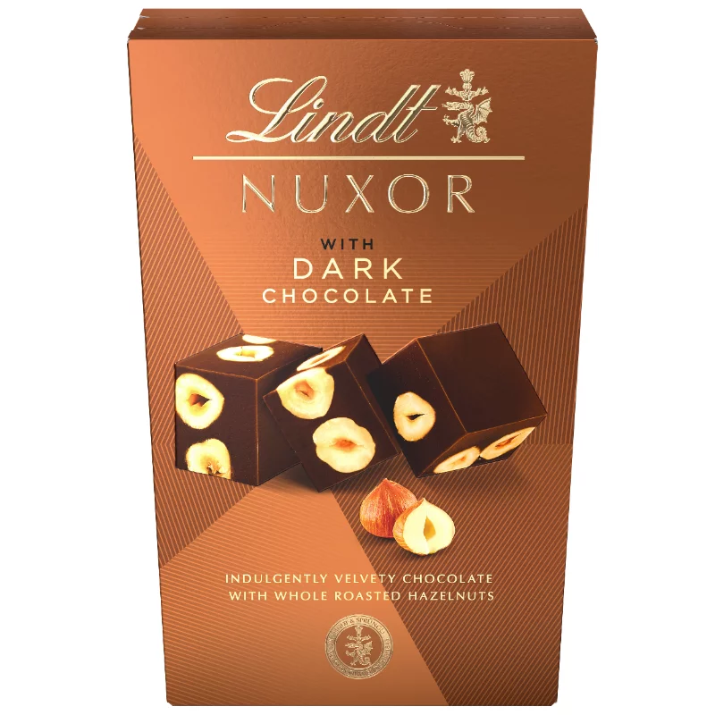 Lindt Nuxor gianduja mogyorós étcsokoládé egész mogyoróval 150 g