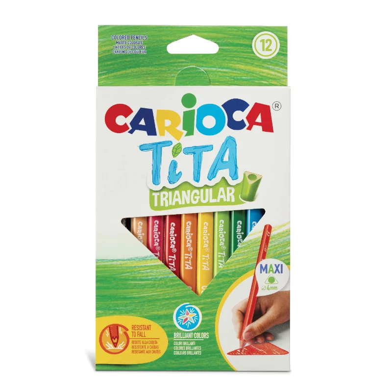 Carioca színesceruza szett, vastag, háromszögletű, 12 darabos
