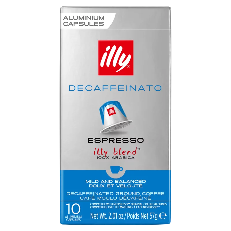 Illy Espresso Decaffeinato koffeinmentes őrölt-pörkölt kávé kapszulában 10 db 57 g