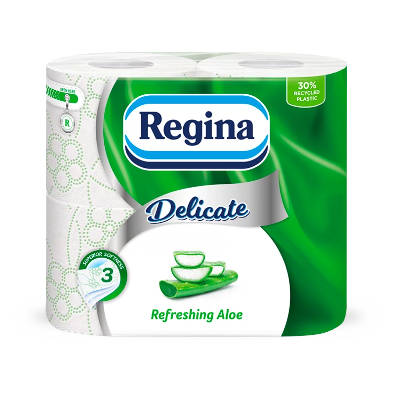 Regina Delicate Refreshing Aloe toalettpapír 3 rétegű 4 tekercs