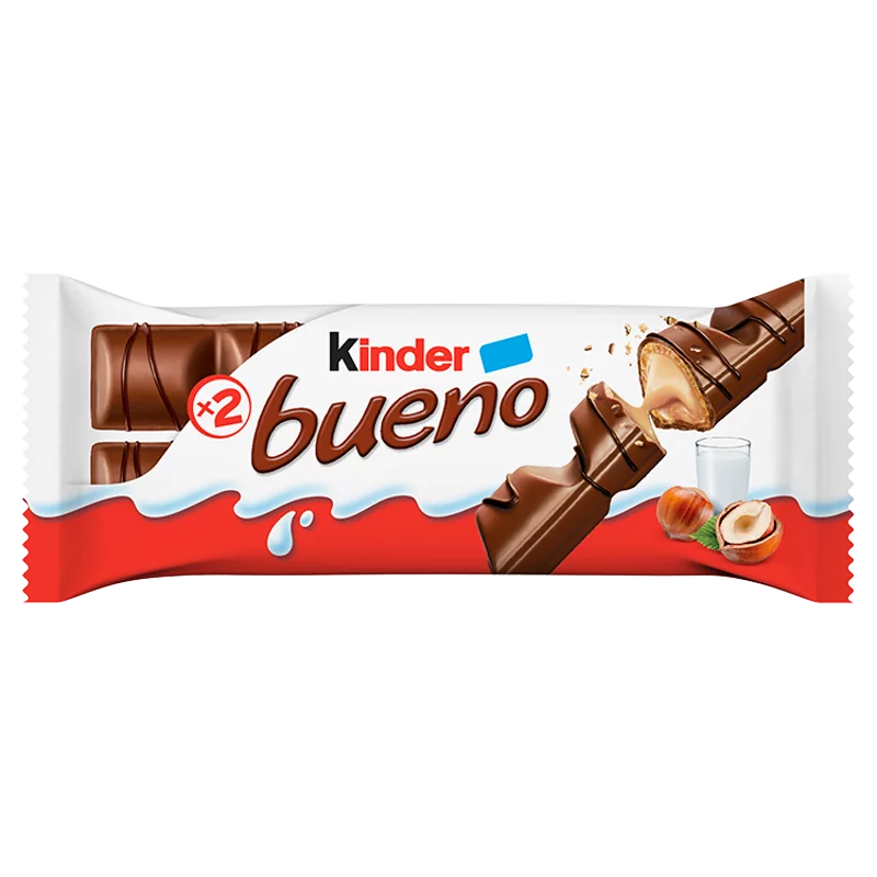 Kinder Bueno tejcsokoládéval bevont ostya tejes-mogyorós krémmel töltve 2 x 21,5 g (43 g)
