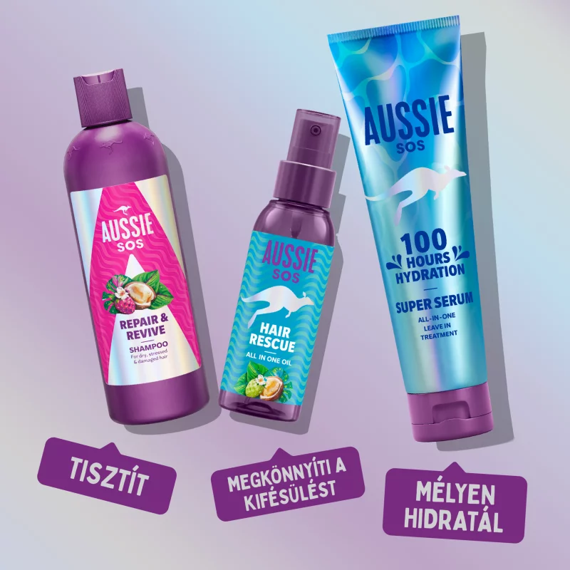 Aussie SOS Hair Rescue All In One Hajápoló Olaj 100ml akár 100 órán át Tartó Hidratálás