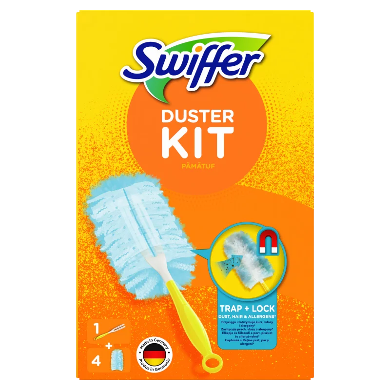 Swiffer Trap & Lock Portalanító Készlet (1 db Nyél + 4 db Utántöltő)