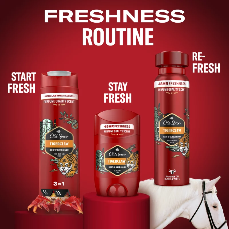 Old Spice Tiger Claw Férfi Sampon és Tusfürdő, Hosszan Tartó Frissesség, 400 ml