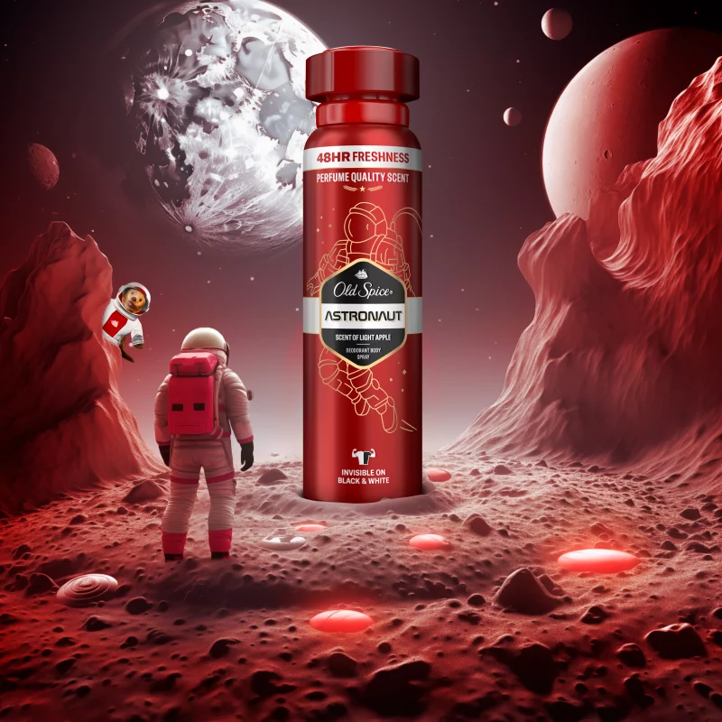 Old Spice Astronaut  Deo Spray Férfiaknak, Akár 48 Órás Frissesség, Alumíniummentes, 150 ml